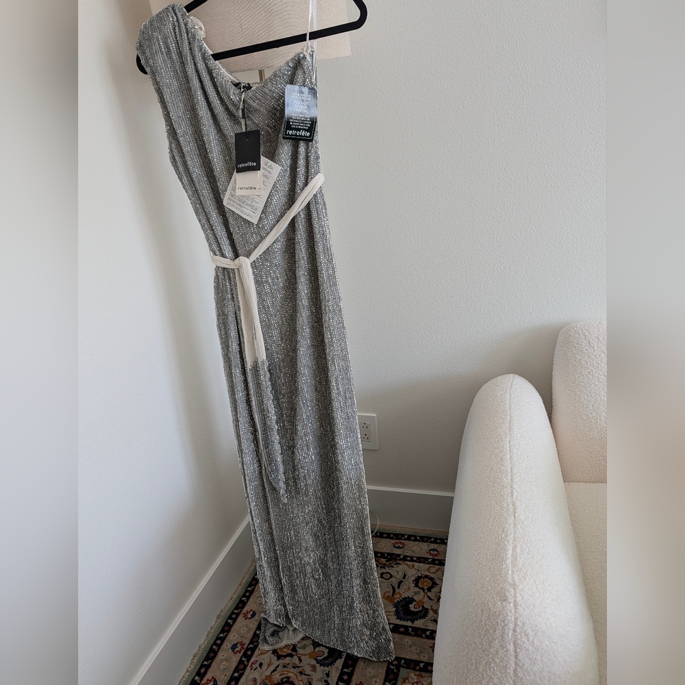Retrofete Shimmering Silver Dress